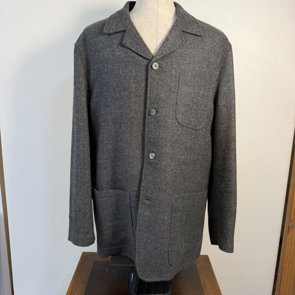 Tommy Bahama Island Soft Men's XL Gray Plaid Blazer Jacket Italian Fabric